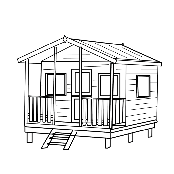cubby house elevation - 450mm