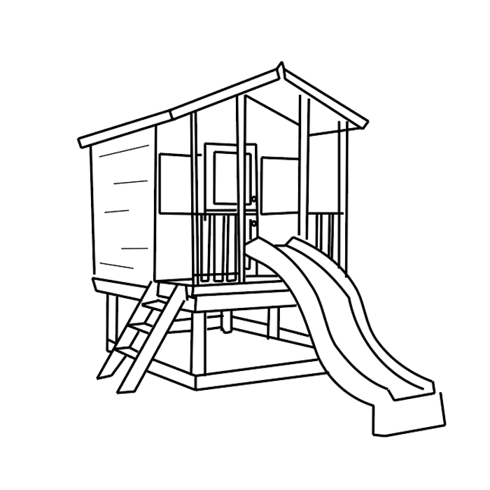 cubby house elevation - 900mm