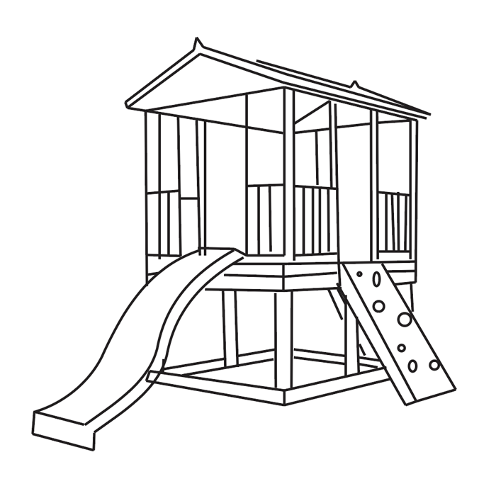 cubby house elevation - 1200mm